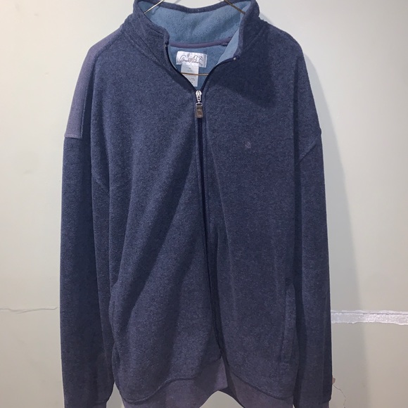 Navy Blue Arnold Palmer full zip fleece sweater. - Picture 3 of 3